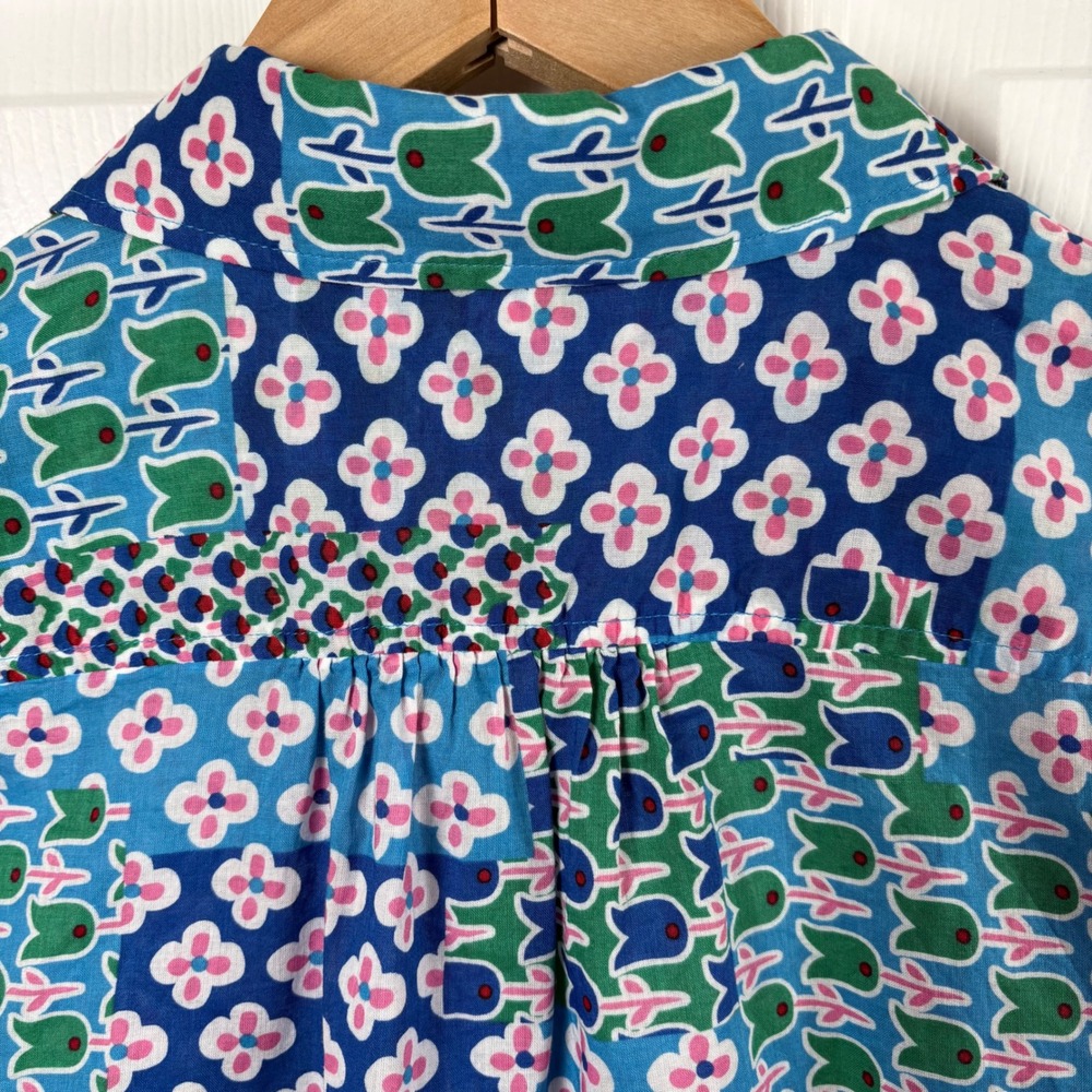 Talbots Petites Patchwork Button-Up Shirt Women's… - image 8